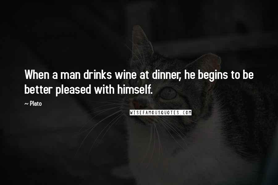 Plato Quotes: When a man drinks wine at dinner, he begins to be better pleased with himself.