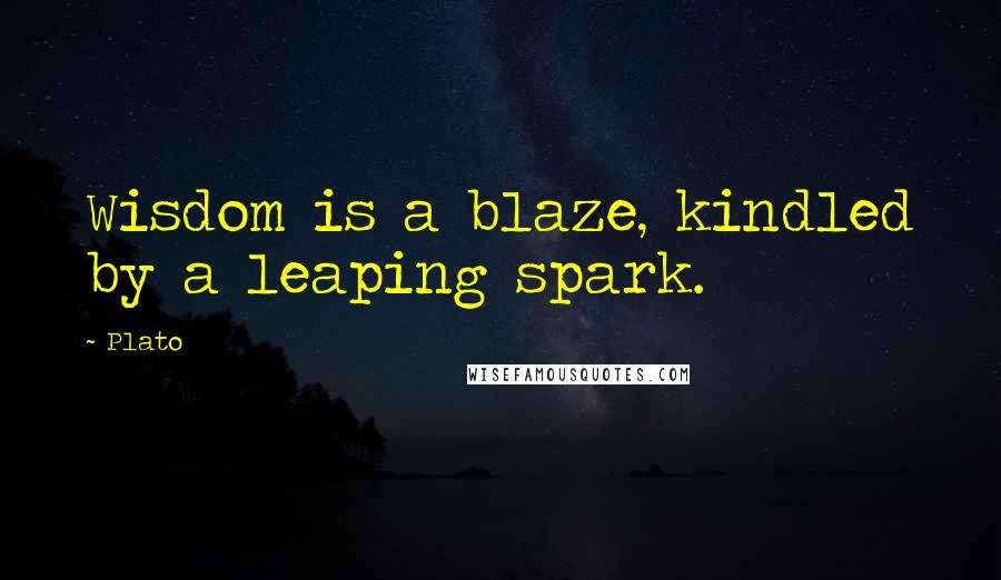 Plato Quotes: Wisdom is a blaze, kindled by a leaping spark.