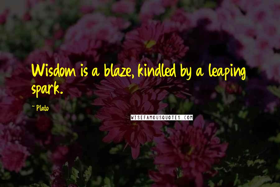 Plato Quotes: Wisdom is a blaze, kindled by a leaping spark.