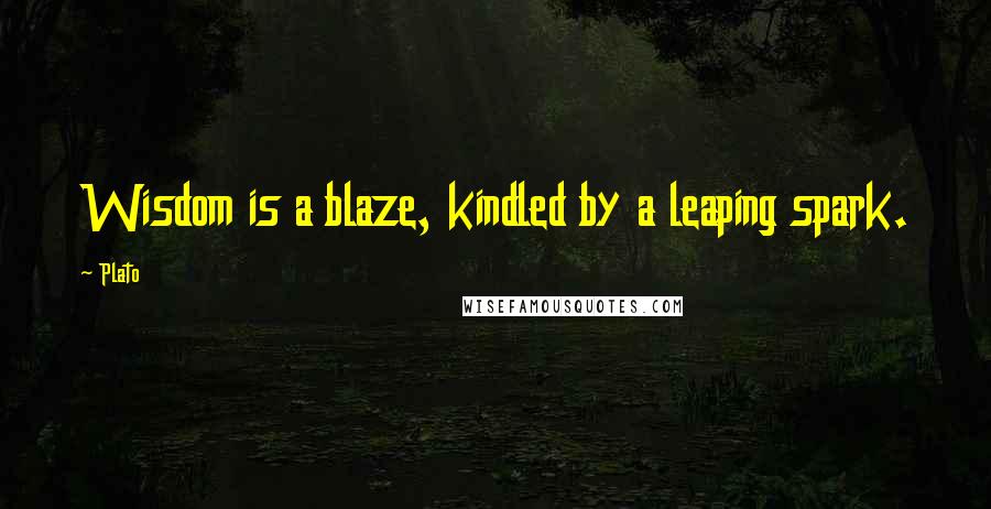 Plato Quotes: Wisdom is a blaze, kindled by a leaping spark.