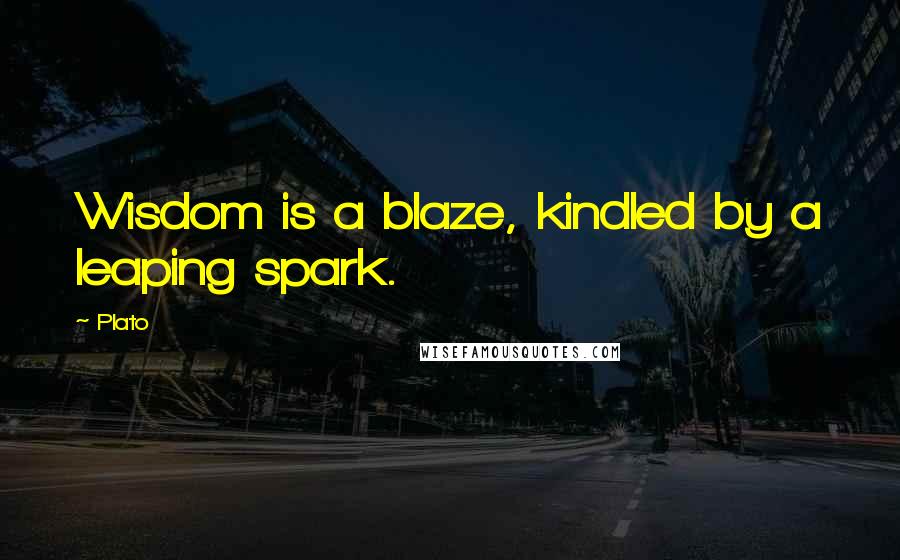 Plato Quotes: Wisdom is a blaze, kindled by a leaping spark.