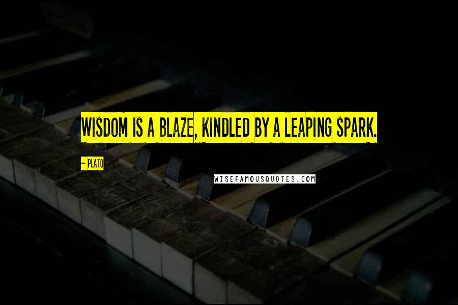 Plato Quotes: Wisdom is a blaze, kindled by a leaping spark.