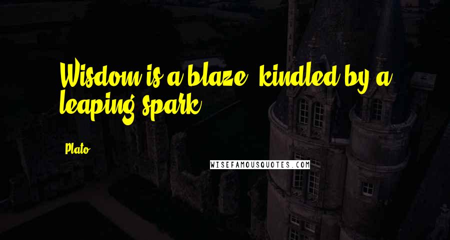 Plato Quotes: Wisdom is a blaze, kindled by a leaping spark.