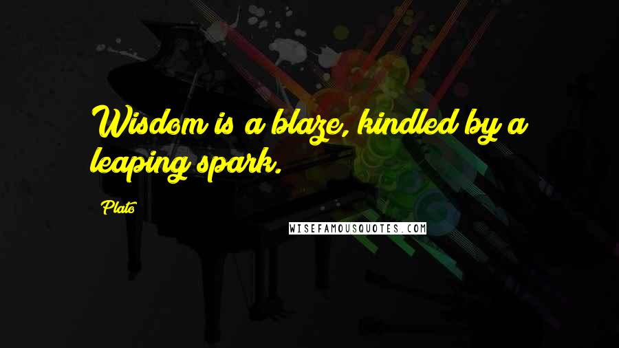 Plato Quotes: Wisdom is a blaze, kindled by a leaping spark.