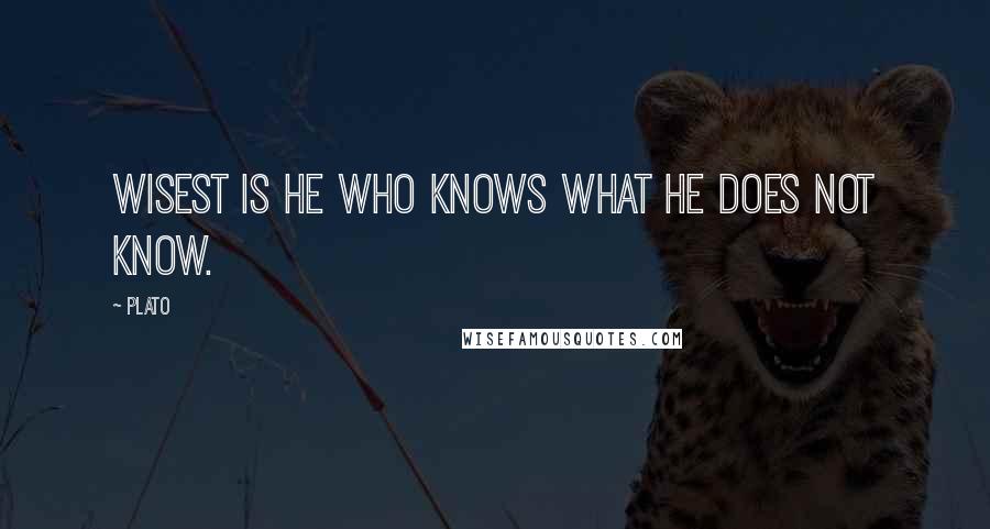 Plato Quotes: Wisest is he who knows what he does not know.