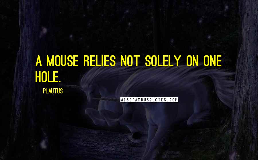 Plautus Quotes: A mouse relies not solely on one hole.