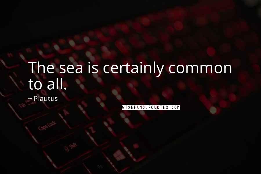 Plautus Quotes: The sea is certainly common to all.