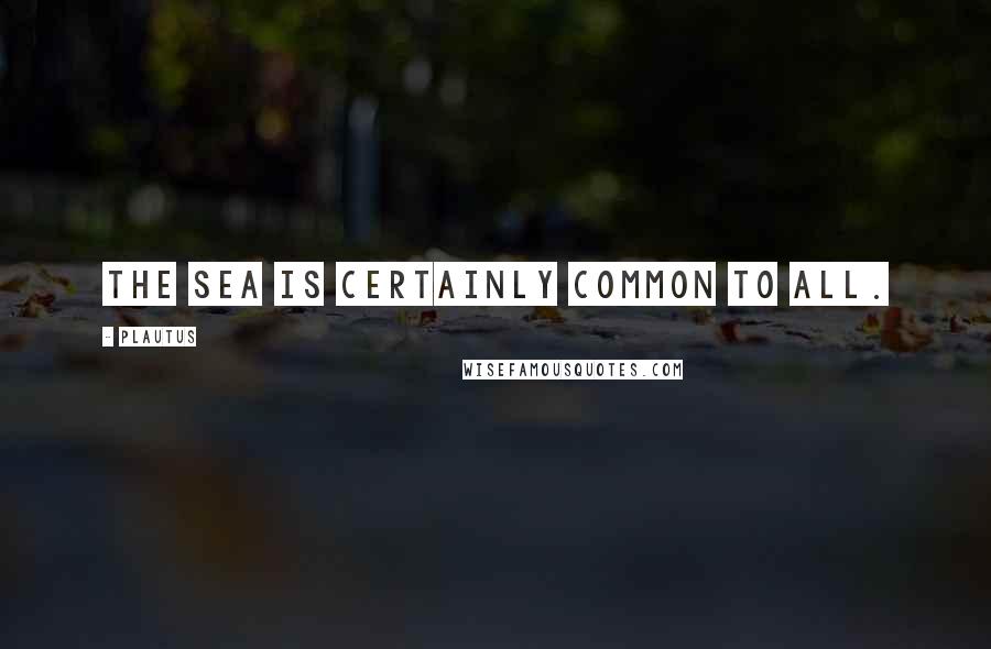 Plautus Quotes: The sea is certainly common to all.