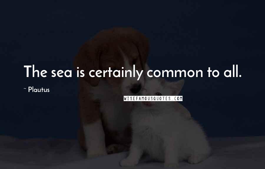 Plautus Quotes: The sea is certainly common to all.