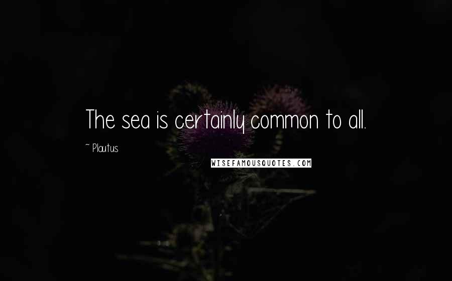 Plautus Quotes: The sea is certainly common to all.