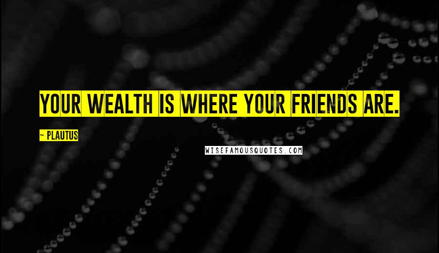 Plautus Quotes: Your wealth is where your friends are.