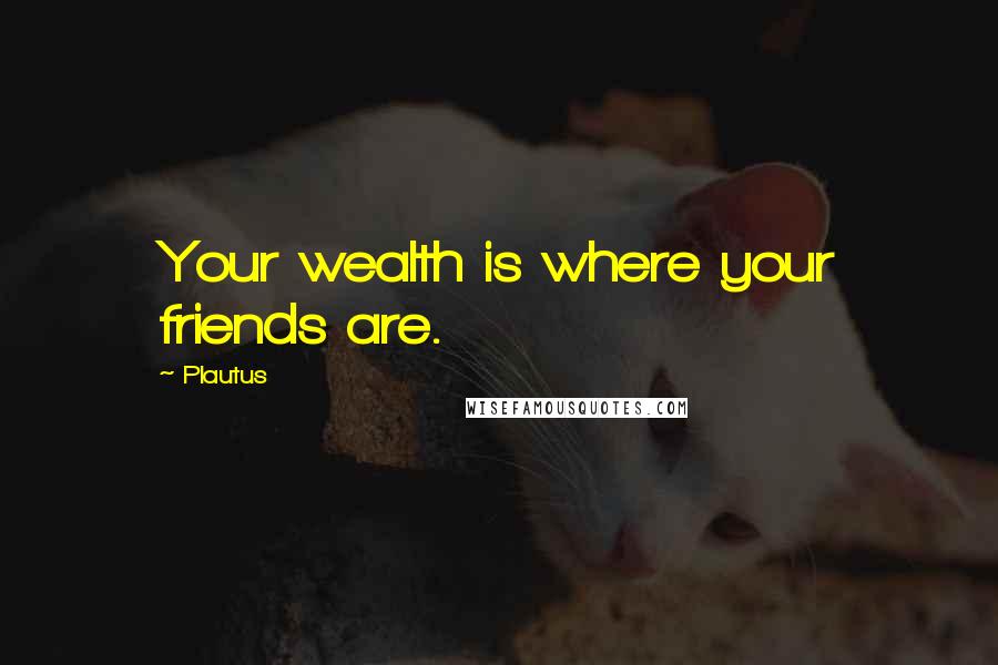 Plautus Quotes: Your wealth is where your friends are.