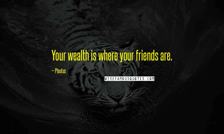 Plautus Quotes: Your wealth is where your friends are.