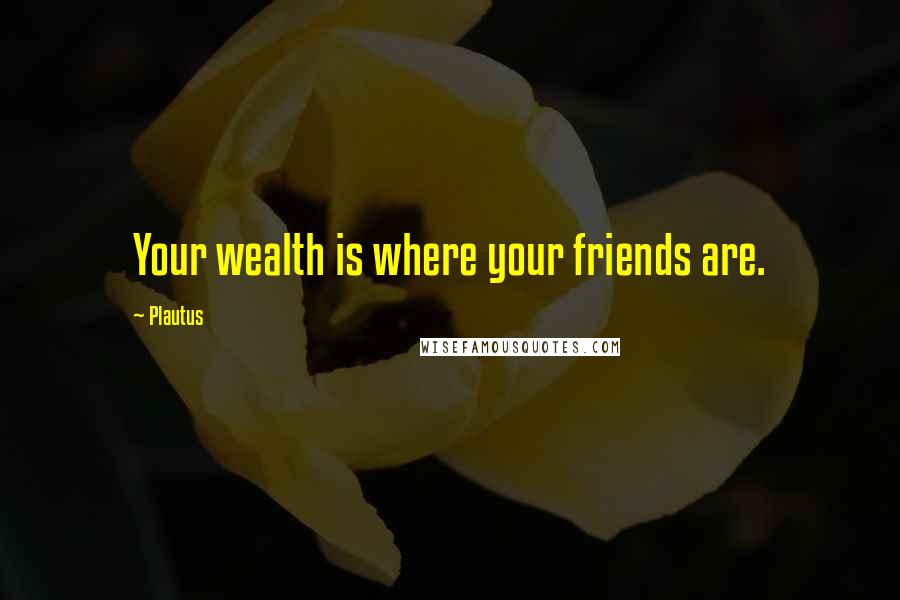 Plautus Quotes: Your wealth is where your friends are.
