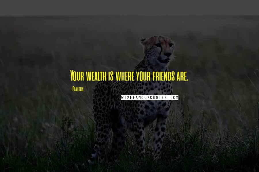 Plautus Quotes: Your wealth is where your friends are.