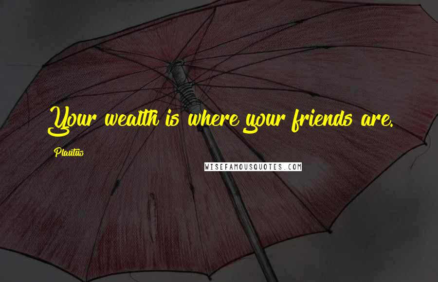 Plautus Quotes: Your wealth is where your friends are.