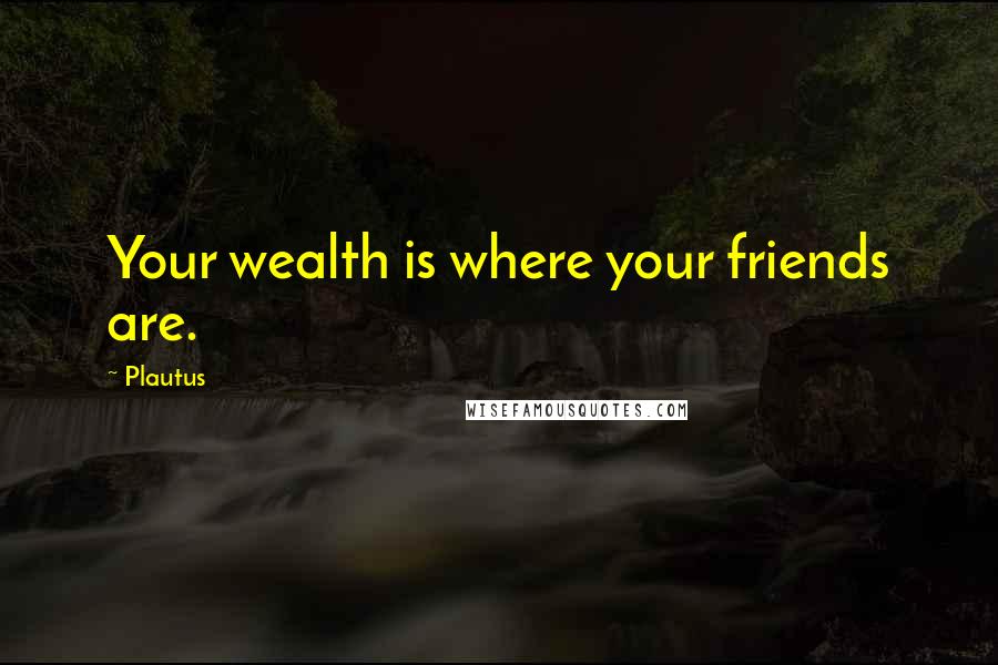 Plautus Quotes: Your wealth is where your friends are.