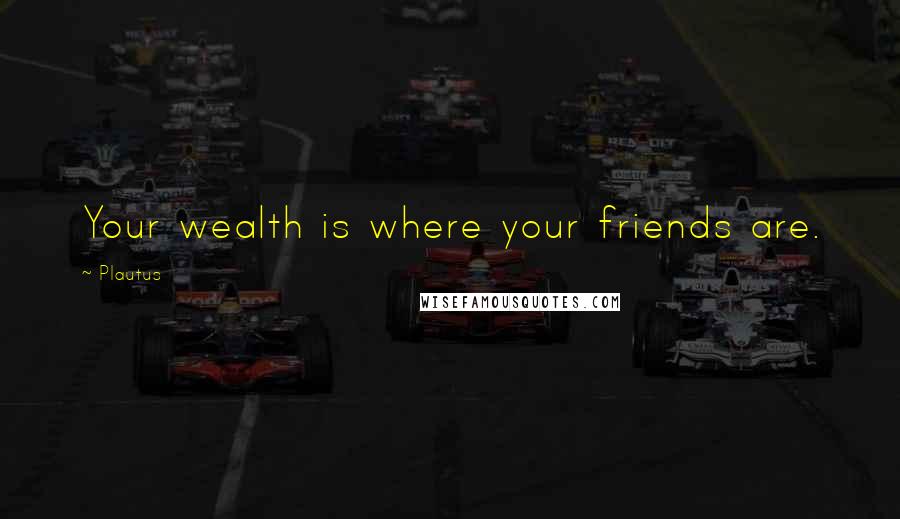 Plautus Quotes: Your wealth is where your friends are.