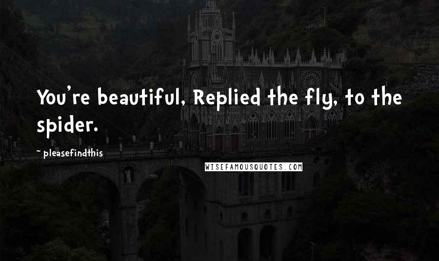 Pleasefindthis Quotes: You're beautiful, Replied the fly, to the spider.