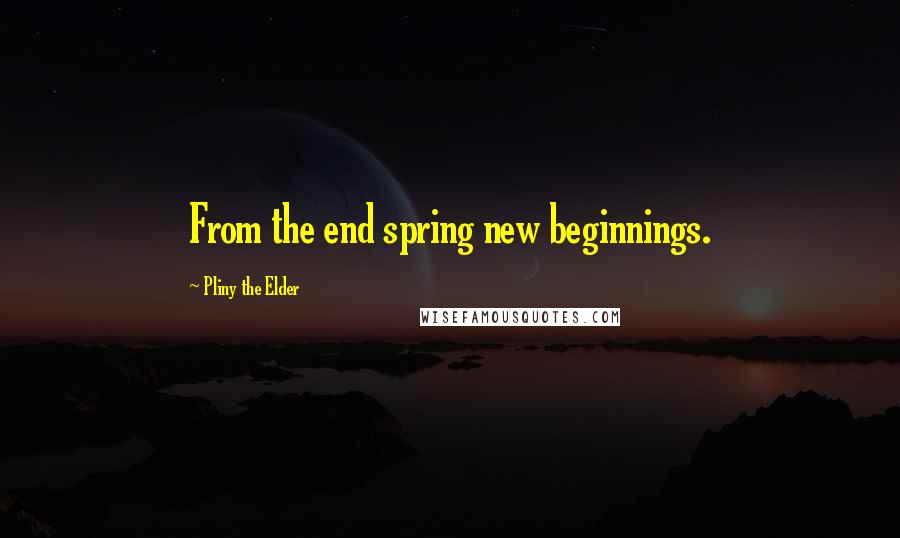 Pliny The Elder Quotes: From the end spring new beginnings.