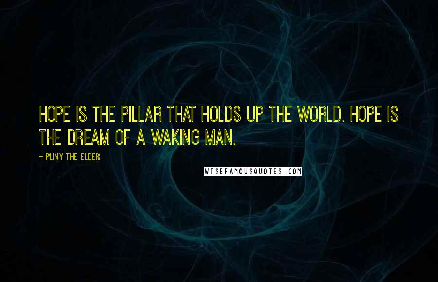 Pliny The Elder Quotes: Hope is the pillar that holds up the world. Hope is the dream of a waking man.