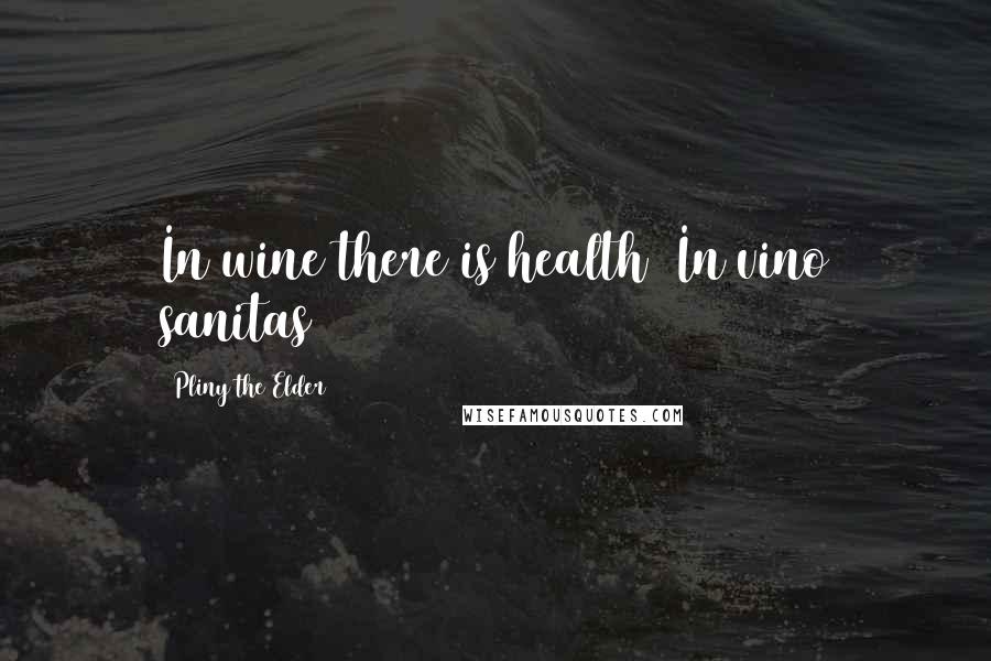 Pliny The Elder Quotes: In wine there is health (In vino sanitas)