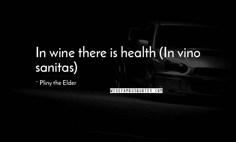 Pliny The Elder Quotes: In wine there is health (In vino sanitas)