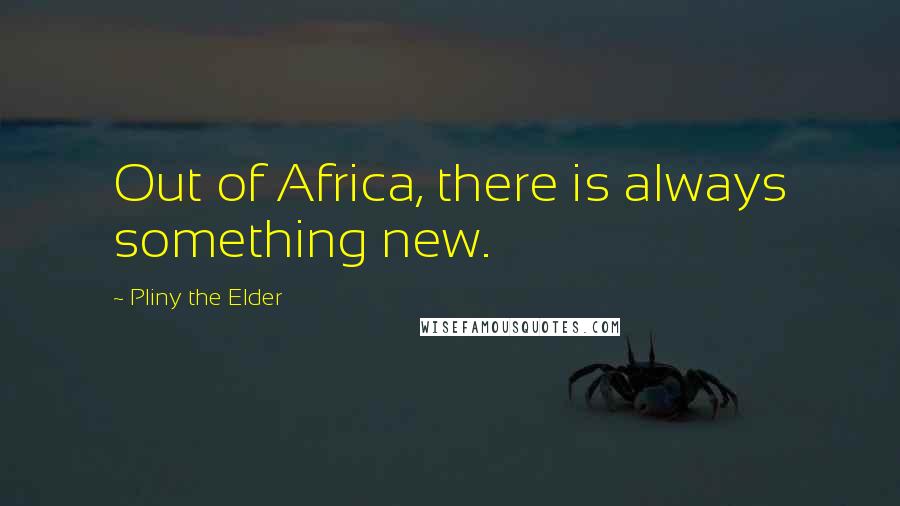 Pliny The Elder Quotes: Out of Africa, there is always something new.