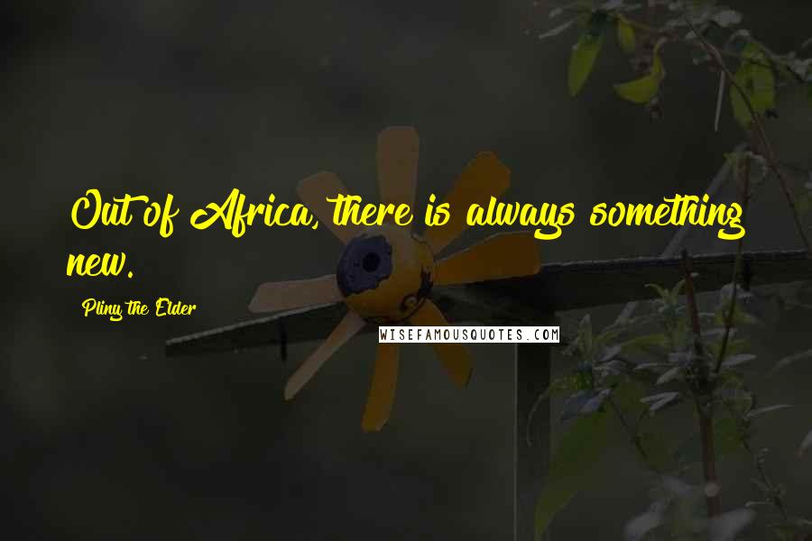 Pliny The Elder Quotes: Out of Africa, there is always something new.
