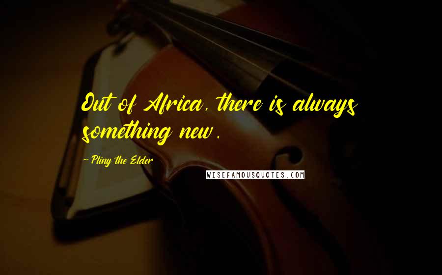 Pliny The Elder Quotes: Out of Africa, there is always something new.