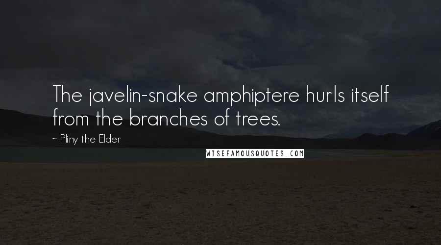 Pliny The Elder Quotes: The javelin-snake amphiptere hurls itself from the branches of trees.