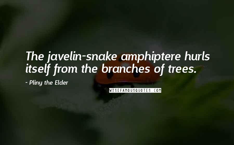 Pliny The Elder Quotes: The javelin-snake amphiptere hurls itself from the branches of trees.