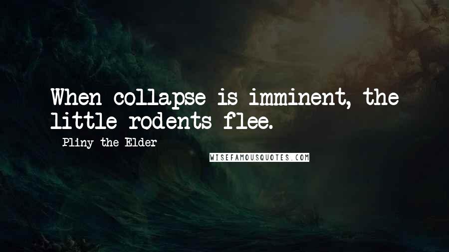 Pliny The Elder Quotes: When collapse is imminent, the little rodents flee.