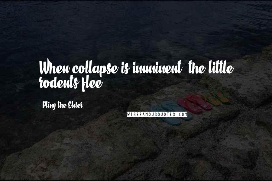 Pliny The Elder Quotes: When collapse is imminent, the little rodents flee.