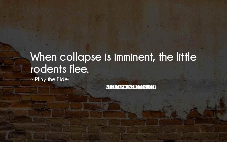 Pliny The Elder Quotes: When collapse is imminent, the little rodents flee.