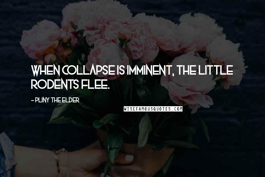 Pliny The Elder Quotes: When collapse is imminent, the little rodents flee.