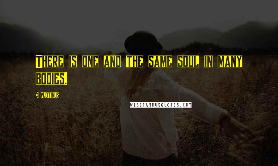 Plotinus Quotes: There is one and the same soul in many bodies.