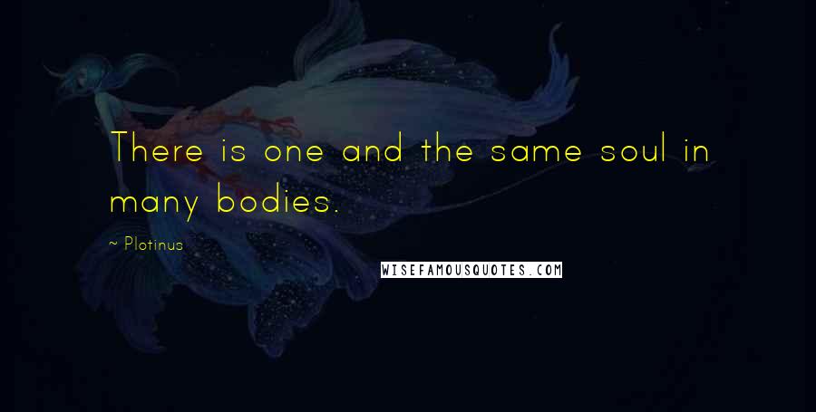 Plotinus Quotes: There is one and the same soul in many bodies.
