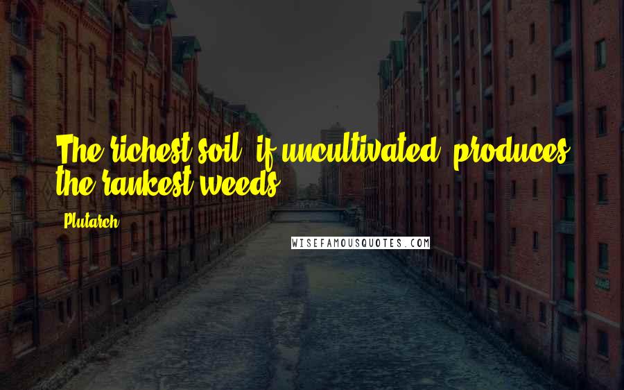 Plutarch Quotes: The richest soil, if uncultivated, produces the rankest weeds.