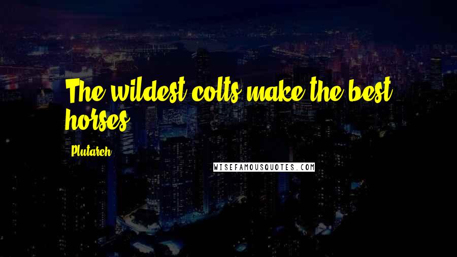 Plutarch Quotes: The wildest colts make the best horses.