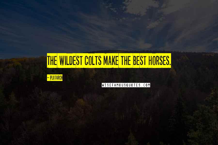 Plutarch Quotes: The wildest colts make the best horses.