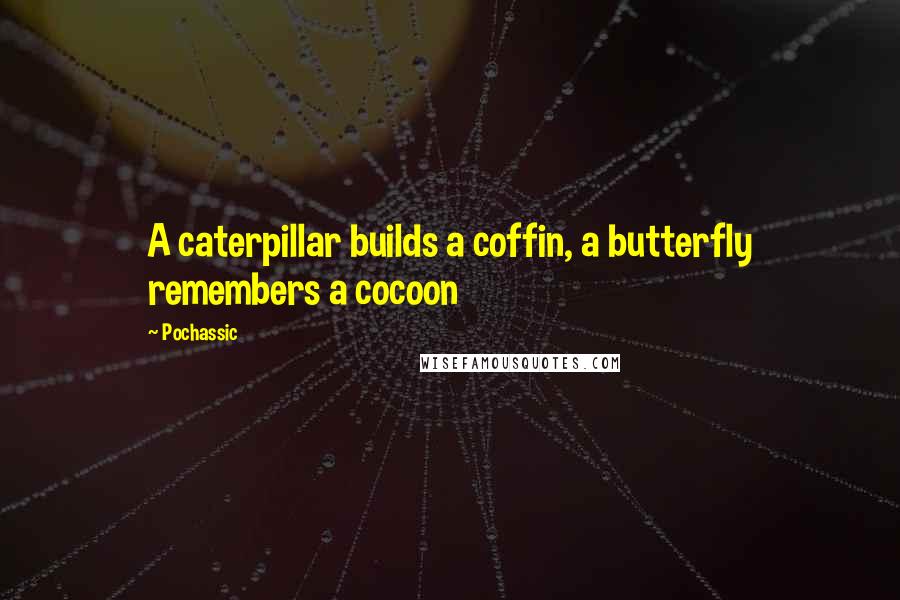 Pochassic Quotes: A caterpillar builds a coffin, a butterfly remembers a cocoon