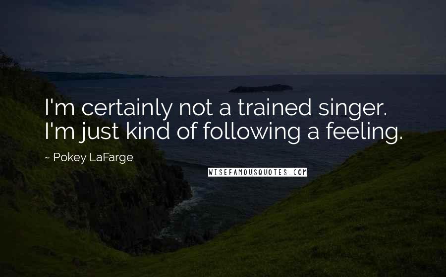 Pokey LaFarge Quotes: I'm certainly not a trained singer. I'm just kind of following a feeling.