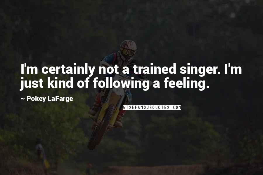 Pokey LaFarge Quotes: I'm certainly not a trained singer. I'm just kind of following a feeling.