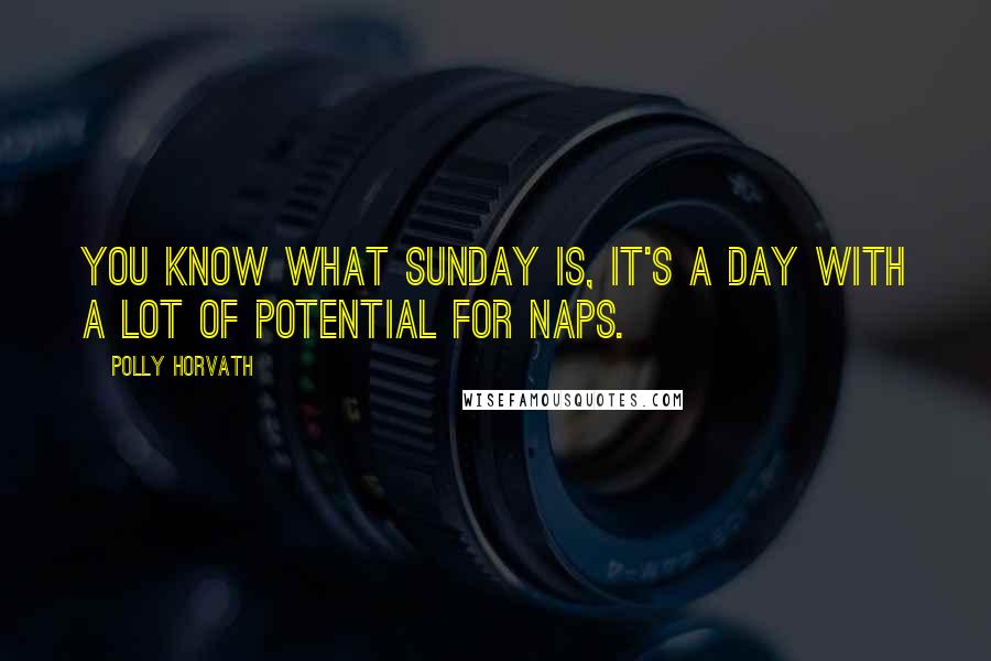 Polly Horvath Quotes: You know what Sunday is, it's a day with a lot of potential for naps.