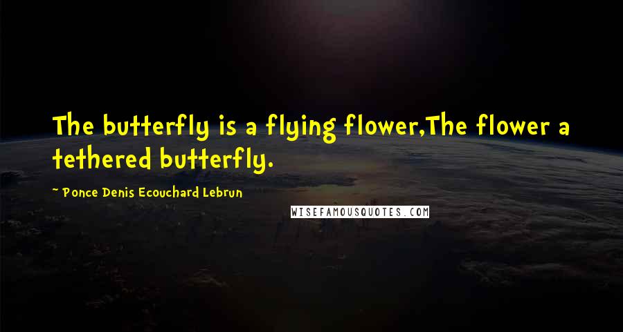 Ponce Denis Ecouchard Lebrun Quotes: The butterfly is a flying flower,The flower a tethered butterfly.