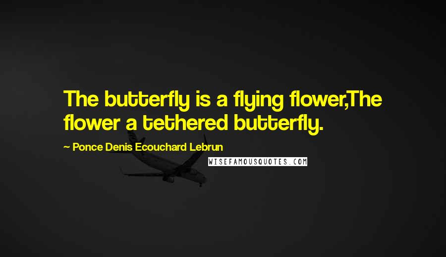 Ponce Denis Ecouchard Lebrun Quotes: The butterfly is a flying flower,The flower a tethered butterfly.
