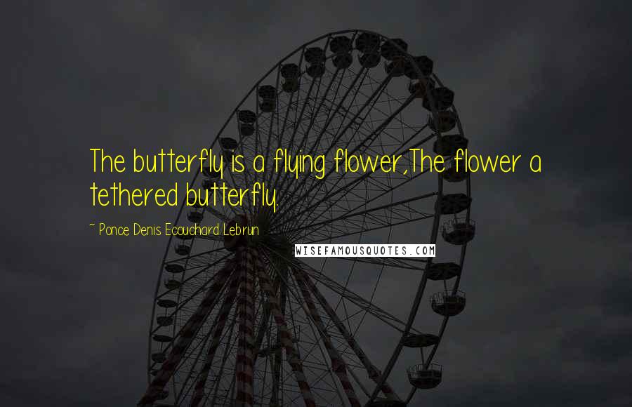 Ponce Denis Ecouchard Lebrun Quotes: The butterfly is a flying flower,The flower a tethered butterfly.