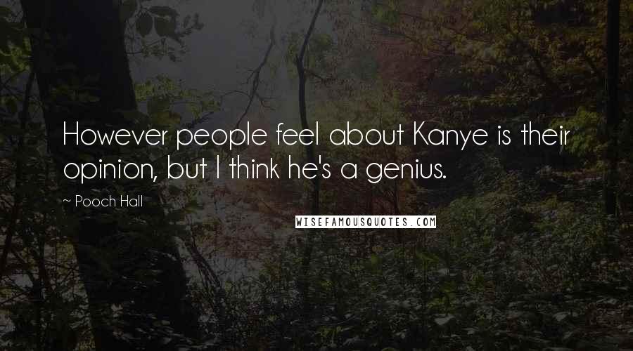 Pooch Hall Quotes: However people feel about Kanye is their opinion, but I think he's a genius.