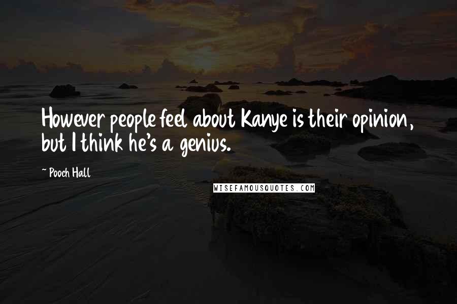 Pooch Hall Quotes: However people feel about Kanye is their opinion, but I think he's a genius.